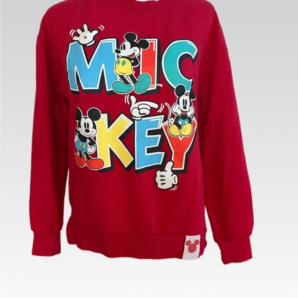 Red Mickey Mouse Sweatshirt JUNIOR SIZE S